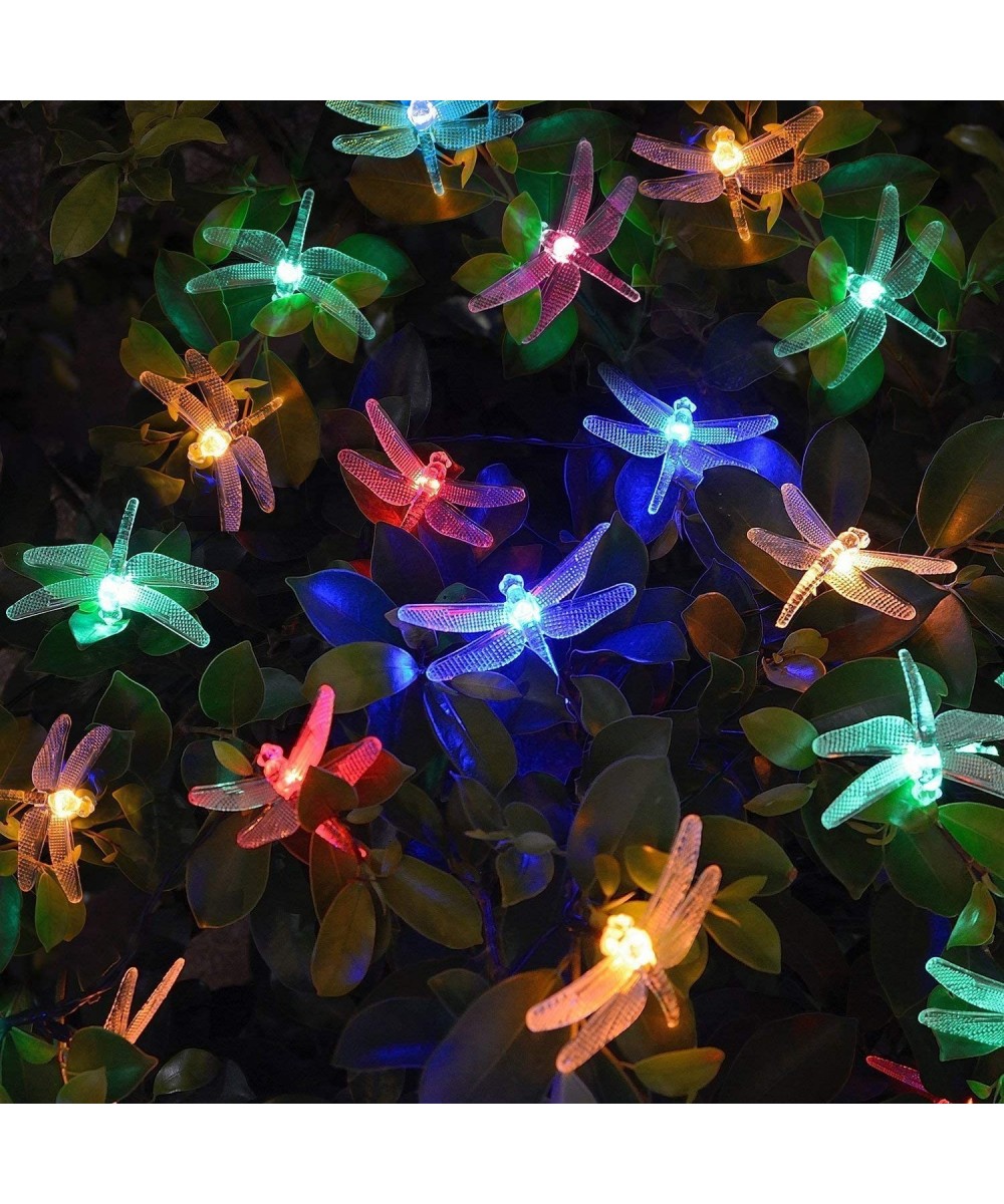 Dragonfly Solar String Lights- 20ft 30 LED 8 Modes Waterproof Solar Fairy Lights for Outdoor- Lawn- Patio- Party Landscape De...