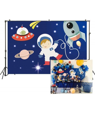 7x5ft Cartoon Outer Space Astronaut Birthday Backdrop for Baby Boy Baby Shower Kids 1st Birthday Party Universe Planet Photo ...