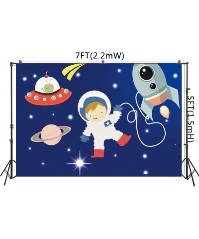 7x5ft Cartoon Outer Space Astronaut Birthday Backdrop for Baby Boy Baby Shower Kids 1st Birthday Party Universe Planet Photo ...