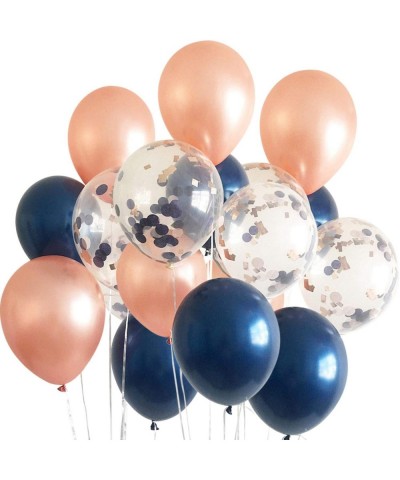 Birthday Party Decorations for Women Navy Rose Gold Champagne Peach Navy Peach Balloons HAPPY BIRTHDAY Balloon for Women's 30...