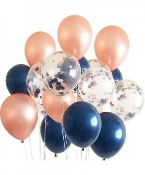 Birthday Party Decorations for Women Navy Rose Gold Champagne Peach Navy Peach Balloons HAPPY BIRTHDAY Balloon for Women's 30...