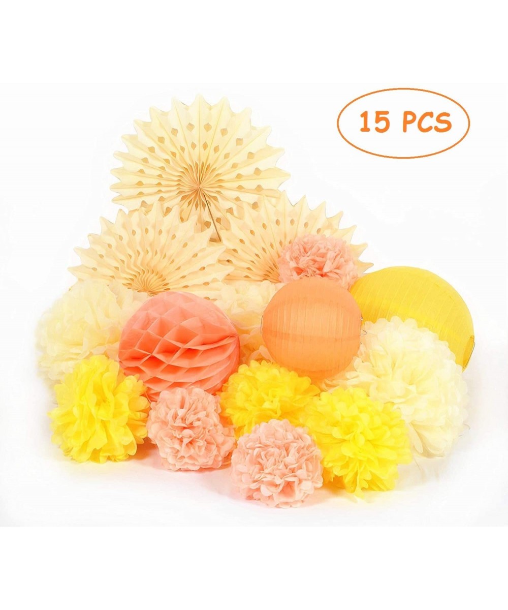 Paper pom pom Lantern Fan for Fall Autumn Harvest Party Thanksgiving Festival Wedding Birthday Decoration (Theme 3) - Theme 3...