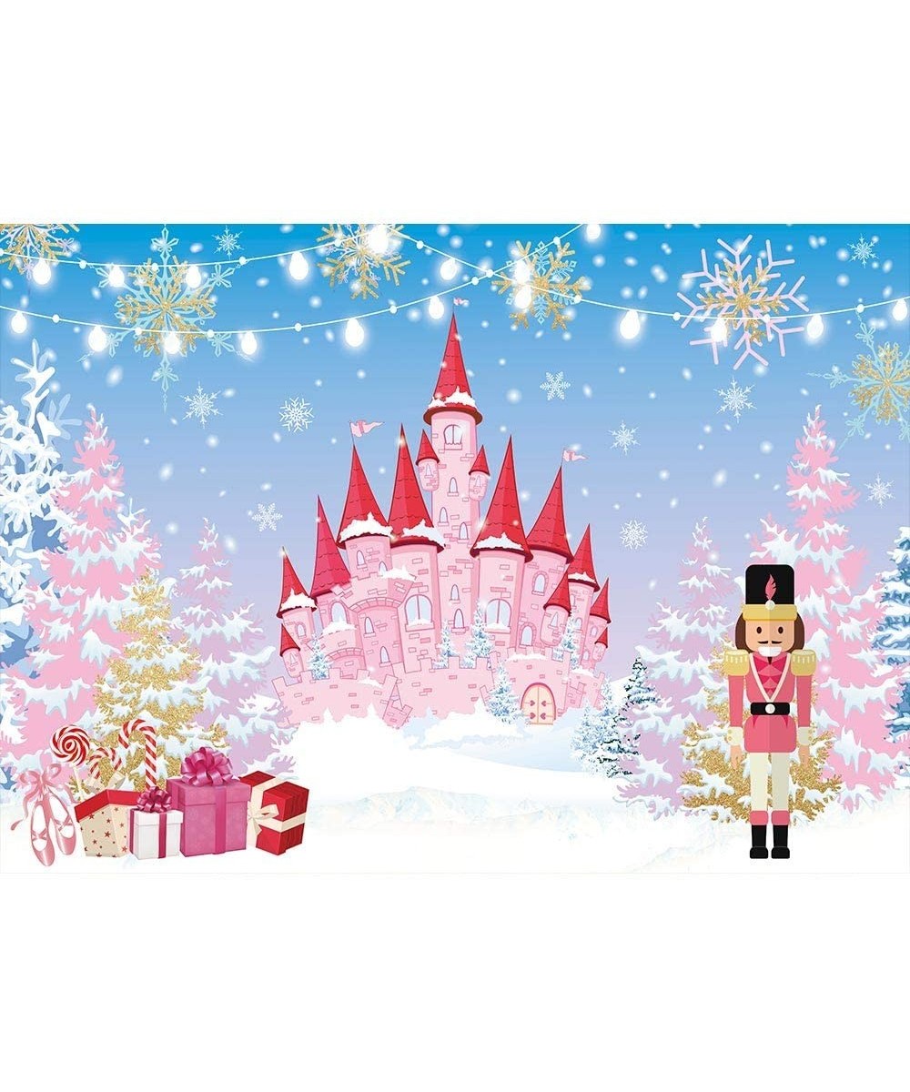 Winter Christmas Royal Pink Castle Bday Backdrop Nutcracker Ballet Girl Princess Happy Birthday Party Xmas Tree Gifts Table W...