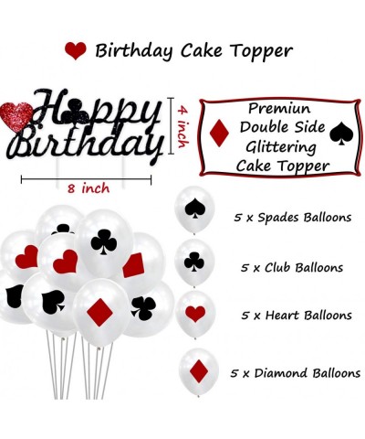 Casino Birthday Party Decorations Supplies Kit- Casino Theme Party Decorations- Happy Birthday Banner- Casino Balloons and Ca...
