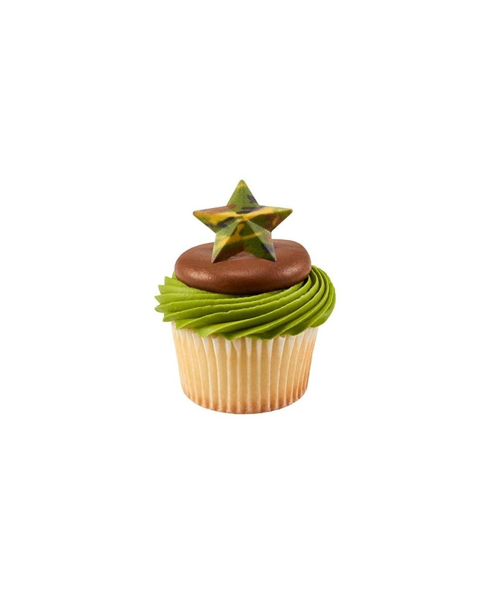 12ct. Camo Star Cupcake Rings - CF18YI4QUZK $7.30 Cake & Cupcake Toppers