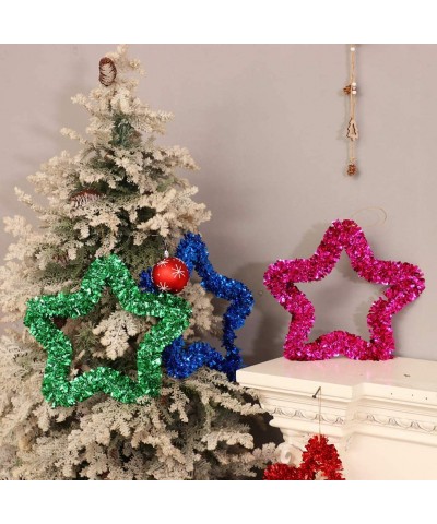 Shining Christmas Wreath Ornament Wall Hanging Decorations Pendant Party Star Festival Accessories - B - CF19K957U37 $6.39 Swags