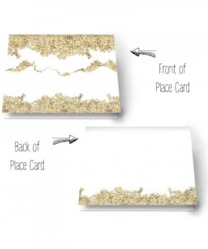 Abstract Gold Table Place Cards - (25 Pack) Bridal Shower - Dinner Party - Buffet Signs - Girls Baby Shower - Wedding - Seati...