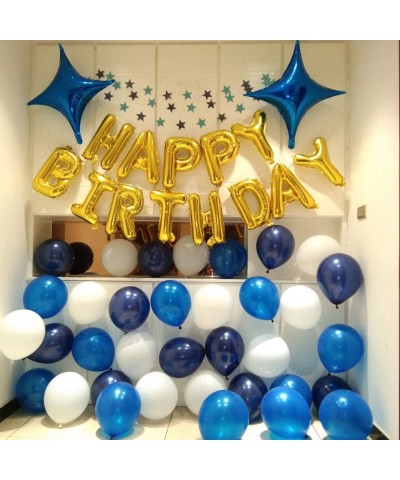 21st Birthday Party Balloons for Men Boy Women Girl- Decorations for 21st Birthday Party-Gold and Blue Theme Supplies - CV19H...