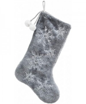 18"x11" Christmas Winter Snowflake Stocking- Soft Plush Surface- Dark Gray - CT18EO96NAC $15.61 Stockings & Holders