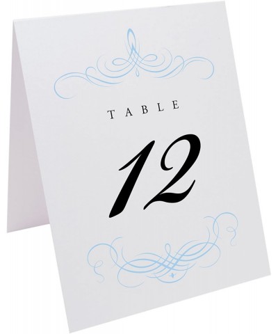 Decadent Flourish Table Numbers (Select Color/Quantity)- White- Light Blue- 1-25- Perfect for a Wedding- Party- Restaurant- o...