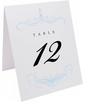 Decadent Flourish Table Numbers (Select Color/Quantity)- White- Light Blue- 1-25- Perfect for a Wedding- Party- Restaurant- o...