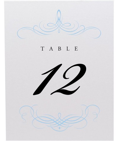 Decadent Flourish Table Numbers (Select Color/Quantity)- White- Light Blue- 1-25- Perfect for a Wedding- Party- Restaurant- o...