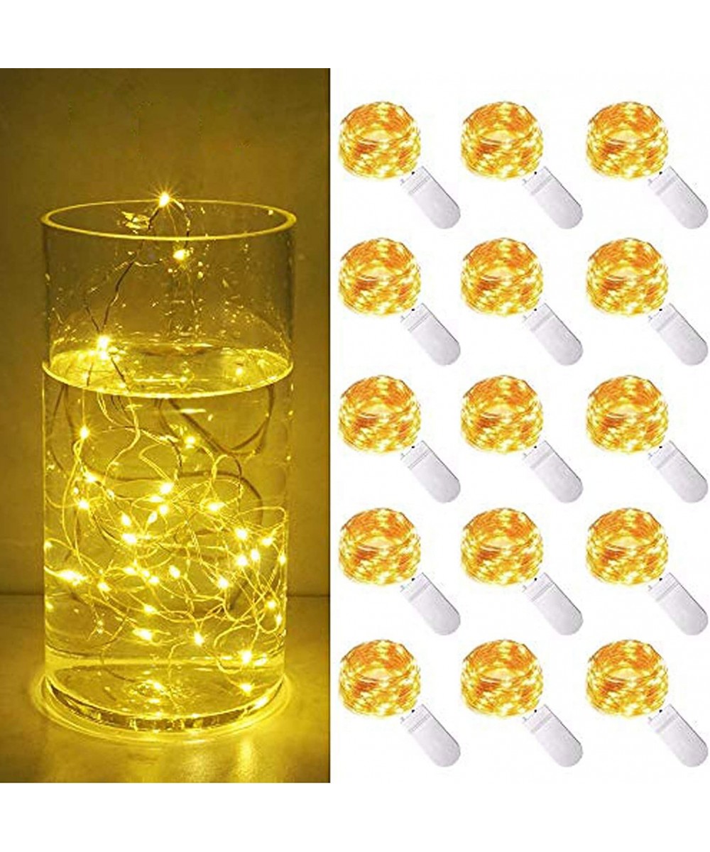 Micro Starry String Lights- 15 Pack 30 LED Battery Operated String Lights(Included)- Waterproof Fairy Wire Lights for Mason J...