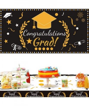 Graduation Party Decorations-Graduation Party Tablecover 2 Pack (107"x 54") and Graduation Party Banner 1 Pack (70.8"x42.9") ...