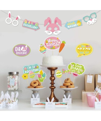 Easter Party Supplies decorations-51 PCS Easter Photo Booth Props- Easter Party Favors- Spring Party Photo Booth Easter Egg H...