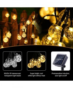 Globe Solar String Lights- 20ft 30 LED Outdoor Bulb String Lights-Waterproof 8 Modes Solar Patio Lights for Patio- Garden- Ga...