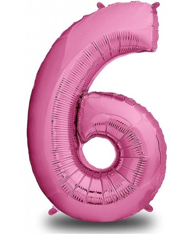 40 Inch Pink Foil Balloons Number 6-Extra Giant Digital Helium Foil Balloons for Party Aluminum Hanging Foil Film Balloon Wed...