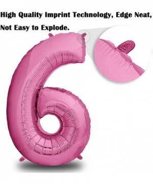 40 Inch Pink Foil Balloons Number 6-Extra Giant Digital Helium Foil Balloons for Party Aluminum Hanging Foil Film Balloon Wed...