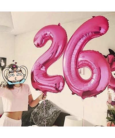 40 Inch Pink Foil Balloons Number 6-Extra Giant Digital Helium Foil Balloons for Party Aluminum Hanging Foil Film Balloon Wed...