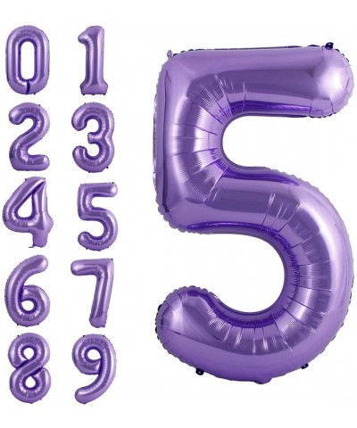 40 Inch Large Purple Balloon Number 5 Balloon Helium Foil Mylar Balloons Party Festival Decorations Birthday Anniversary Part...