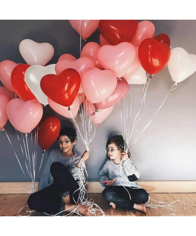 Heart Shape Latex Balloons for Valentines Day-Propose Marriage-Wedding Party(White+Red +pink)3 Style-12 Inch - C818NTE2WQ8 $7...