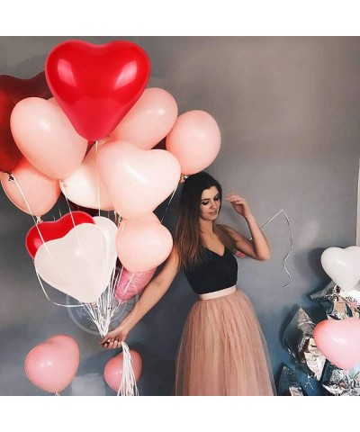 Heart Shape Latex Balloons for Valentines Day-Propose Marriage-Wedding Party(White+Red +pink)3 Style-12 Inch - C818NTE2WQ8 $7...