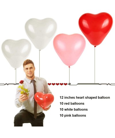 Heart Shape Latex Balloons for Valentines Day-Propose Marriage-Wedding Party(White+Red +pink)3 Style-12 Inch - C818NTE2WQ8 $7...