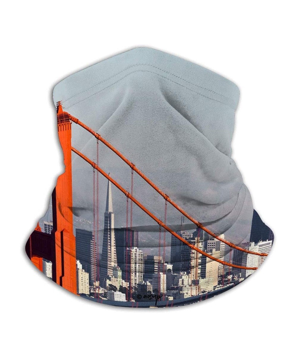 Face Mask Custom 3D Seamless Half Face Bandana Balaclava - Francisco Downtown and Golden Gate Bridge - Multi-Purpose Face Cov...