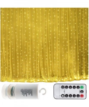Battery Operated 300 LED Curtain Lights Outdoor String Fairy Party Wedding Christmas Home Garden Decorations (10ft Long- 10ft...