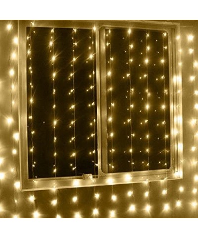 Battery Operated 300 LED Curtain Lights Outdoor String Fairy Party Wedding Christmas Home Garden Decorations (10ft Long- 10ft...