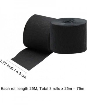 Black Streamers Party Decorations Crepe Paper Streamer Roll Garland Banner- 246 Foot - CZ19E0G3R26 $6.79 Streamers