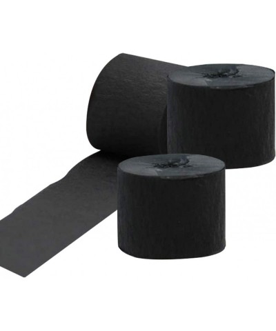 Black Streamers Party Decorations Crepe Paper Streamer Roll Garland Banner- 246 Foot - CZ19E0G3R26 $6.79 Streamers