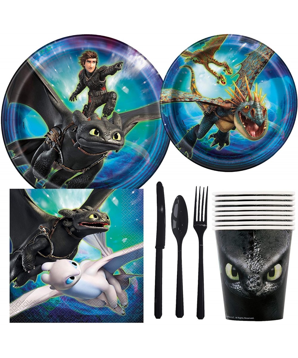 How To Train a Dragon Birthday Party Supplies Pack Including Cake & Lunch Plates- Cutlery- Cups- Napkins (8 Guests) - CU18R3I...