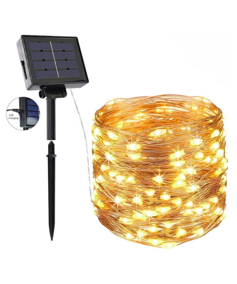 Solar 8 Lightning Modes Powered String Light 55ft/17m 150 LEDs Starry String Lights Copper Wire Lights Ambiance Lighting for ...