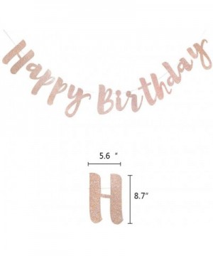 Rose Gold Party Decorations- Happy Birthday Banner Set in Rose Gold Glitter- Banner and 2 Garlands - C818SQMKWE6 $11.65 Banne...