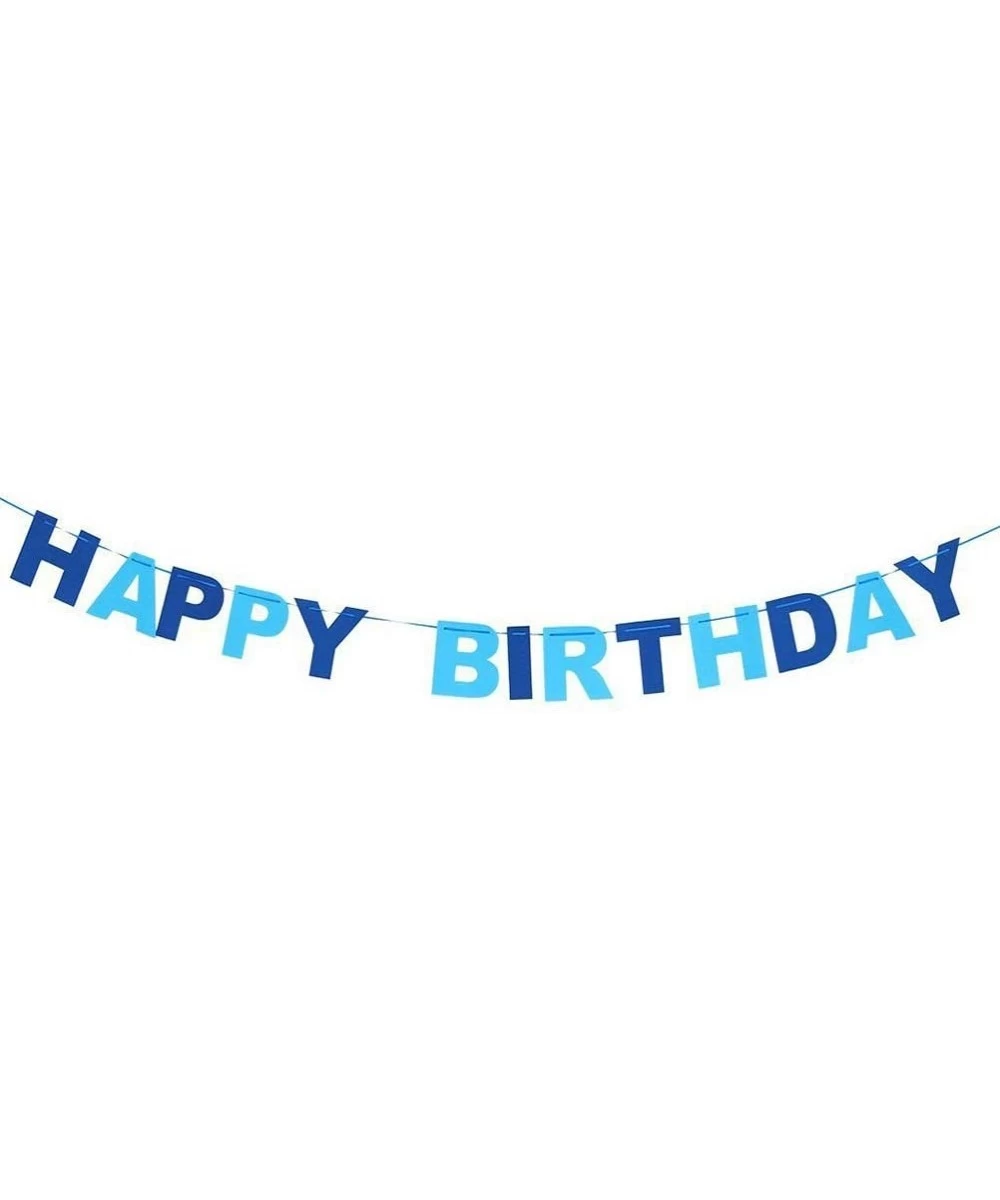 Happy Birthday Bunting Garland Banner Pennant Flags Party Home Hanging Decor - Blue - CJ18TRIIRRS $6.15 Banners & Garlands