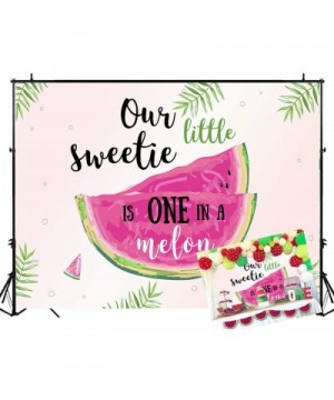 Summer Fruit Watermelon Theme Photography Backdrop Sweet One in a Melon 1st Birthday Party Cake Table Decoration Photo Backgr...