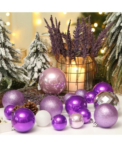 87 Pieces of Assorted Christmas Ball Ornaments Shatterproof Seasonal Decorative Hanging Baubles Set with Reusable Hand-held G...