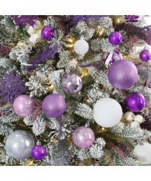 87 Pieces of Assorted Christmas Ball Ornaments Shatterproof Seasonal Decorative Hanging Baubles Set with Reusable Hand-held G...