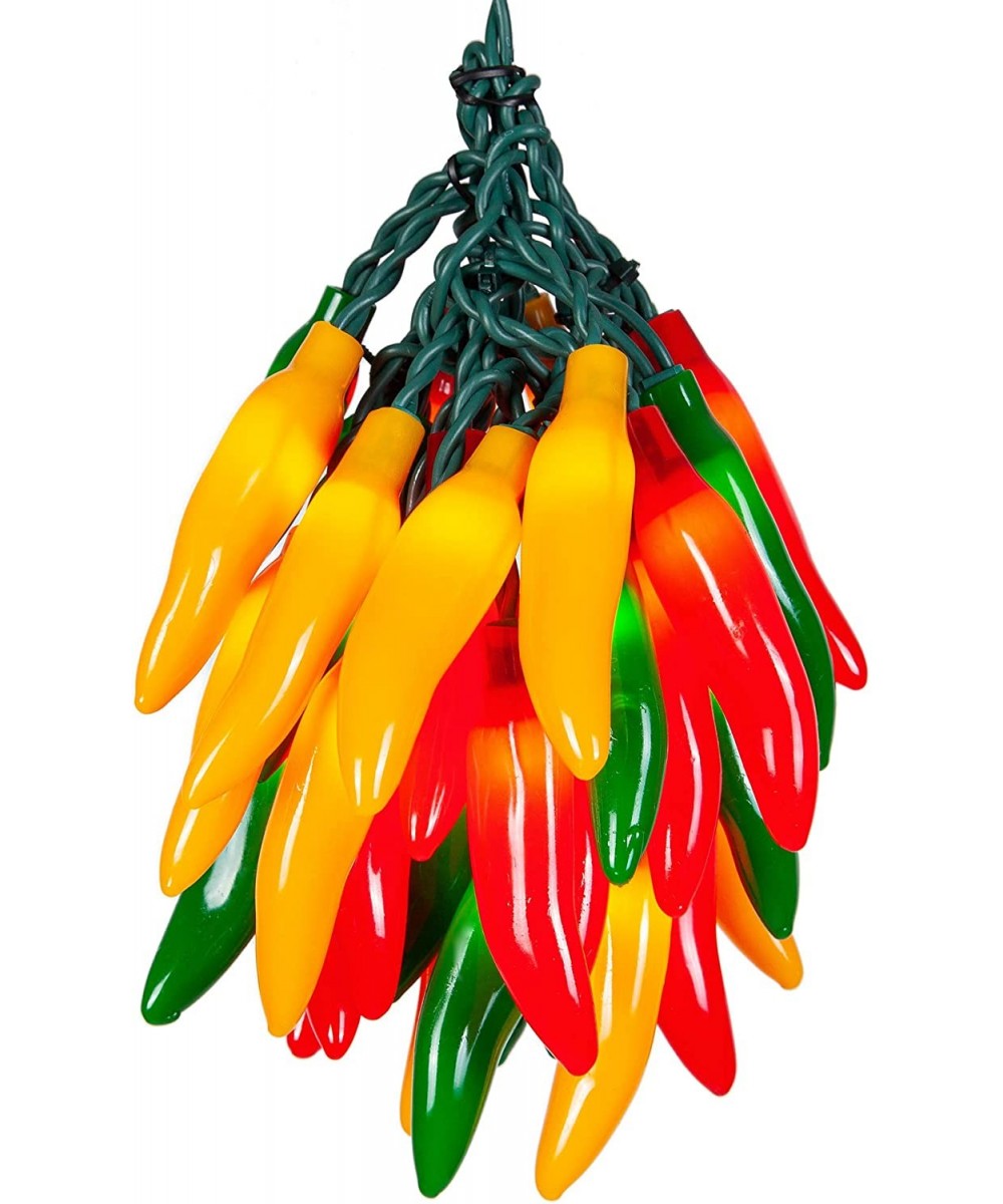 Chili Pepper Lights String- Chili String Lights - Red Chili Pepper Lights Set- Chili Lights (35 Cluster Lights- red- Yellow- ...