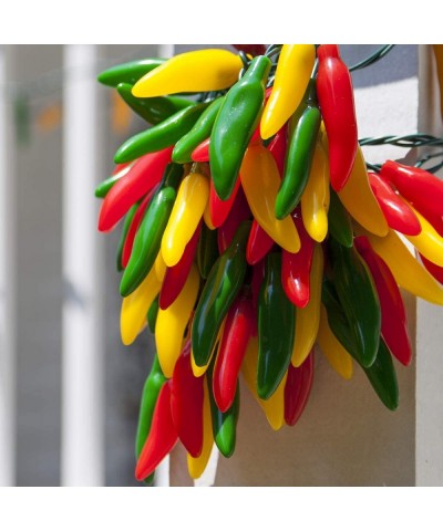 Chili Pepper Lights String- Chili String Lights - Red Chili Pepper Lights Set- Chili Lights (35 Cluster Lights- red- Yellow- ...