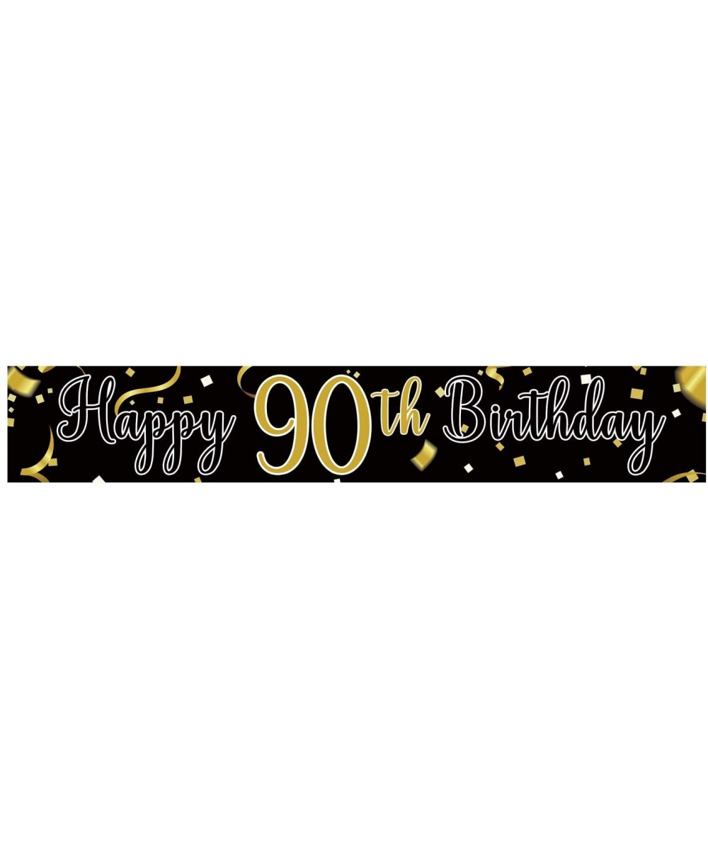 Large Happy 90th Birthday Banner- Cheers & Beers to 90 Years- Birthday Hanging Banner- Birthday Party Decoration Supplies- Ce...