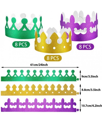 24 Pieces Paper Crowns Party King Crown Glitter Crown for Birthday Celebration Baby Shower Photo Props Celebration- Green- Go...