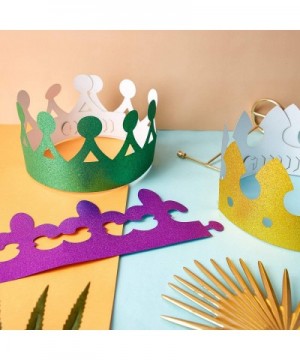 24 Pieces Paper Crowns Party King Crown Glitter Crown for Birthday Celebration Baby Shower Photo Props Celebration- Green- Go...