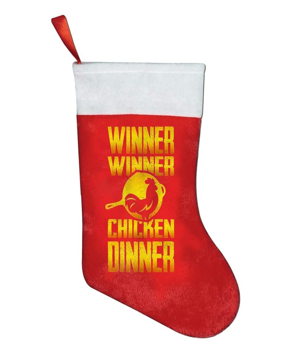 Red Gold Velvet Personalized Christmas Stockings Winner Chicken Dinner Christmas Holiday Party Decor - Winner Chicken Dinner ...