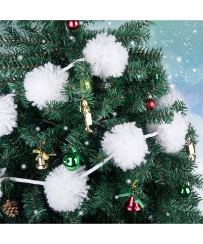72 Inchs Yarn Pom Pom Garland 10 Balls 3 Inchs Colorful for Wall Christmas Tree Decoration Festivals Room Decorations- Christ...