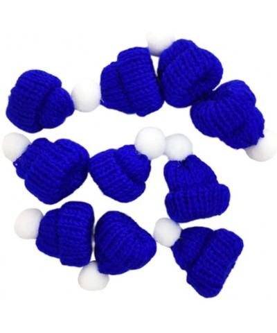 10pcs Christmas Knit Hat Mini Santa Hats Christmas Tree Ornaments (Dark Blue) - Dark Blue - CB18YSCKYR7 $6.24 Hats