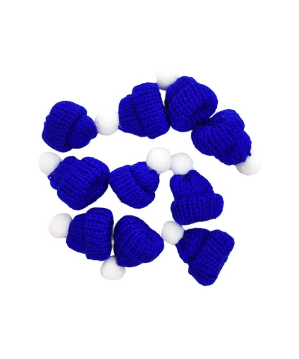 10pcs Christmas Knit Hat Mini Santa Hats Christmas Tree Ornaments (Dark Blue) - Dark Blue - CB18YSCKYR7 $6.24 Hats