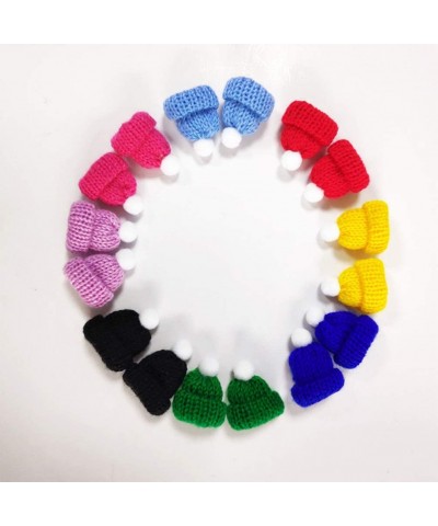 10pcs Christmas Knit Hat Mini Santa Hats Christmas Tree Ornaments (Dark Blue) - Dark Blue - CB18YSCKYR7 $6.24 Hats