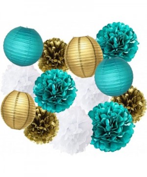 Teal Gold Teal Gold Birthday Party Decorations Gold Confetti Latex Balloons Teal Balloons Tissue Pom Poms Tassel Garland Gold...